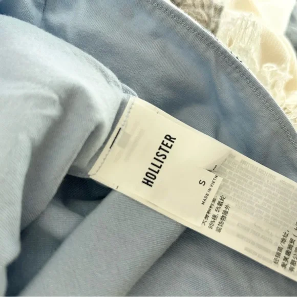 Hollister Small Light Blue White Bandana Hanker chief Reversible Tube Top - Picture 2 of 4